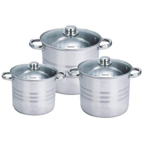 Set 3 oale inox cu capac Royalty Line RL-SP3