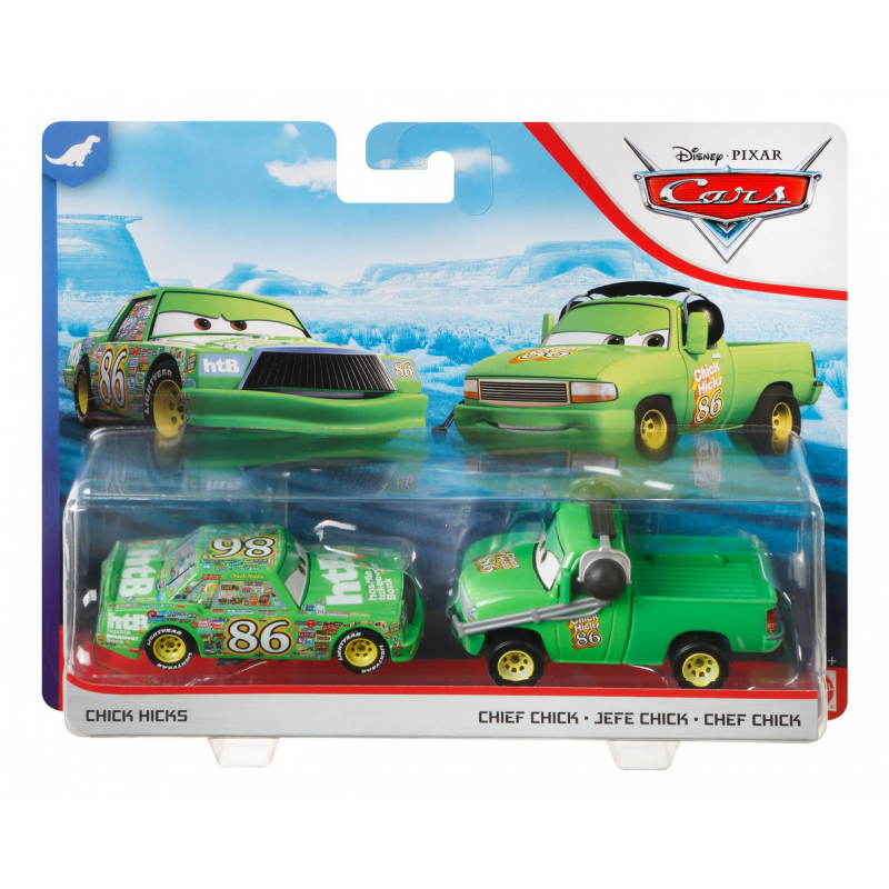 Set 2 masinute metalice Cars3 - Chick Hicks si Chief Chick