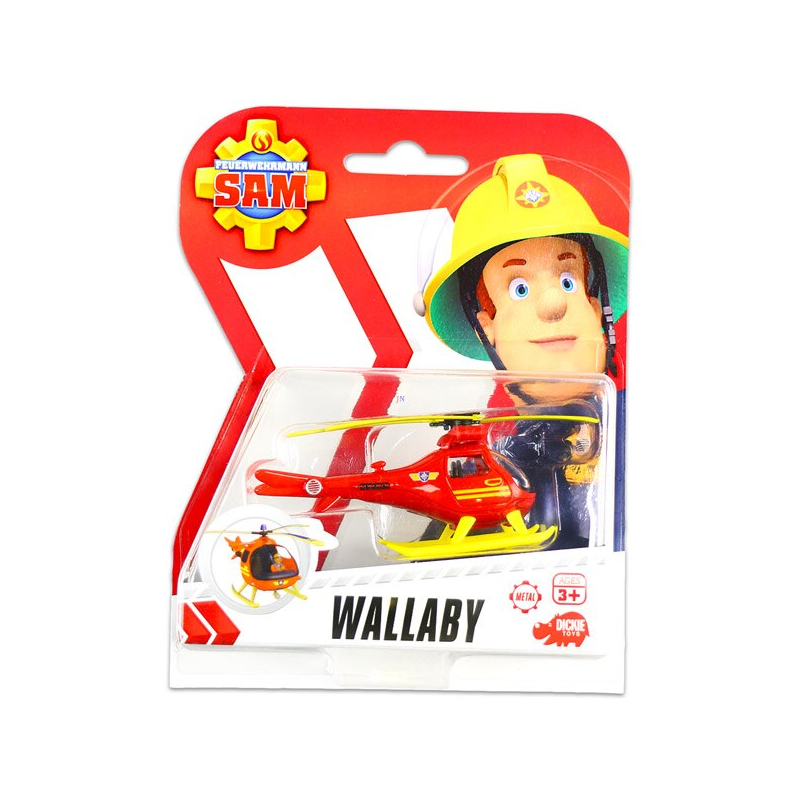 Fireman Sam Vehicule Din Metal Wallaby Rosu