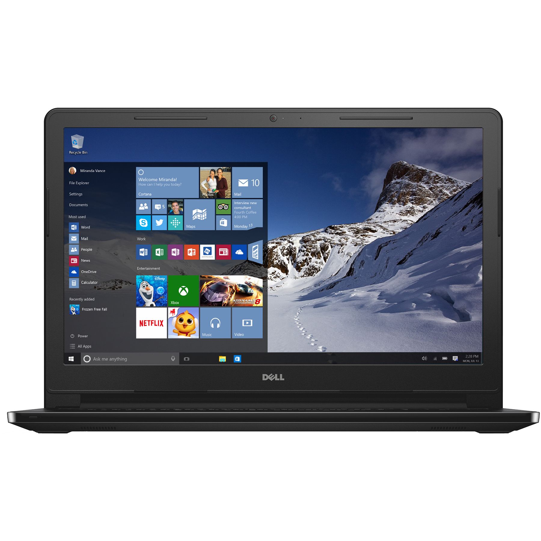 Laptop Dell Vostro 3568, Intel Core i5-7200U, 8GB DDR4, SSD 128GB, Intel HD Graphics, Windows 10 Pro