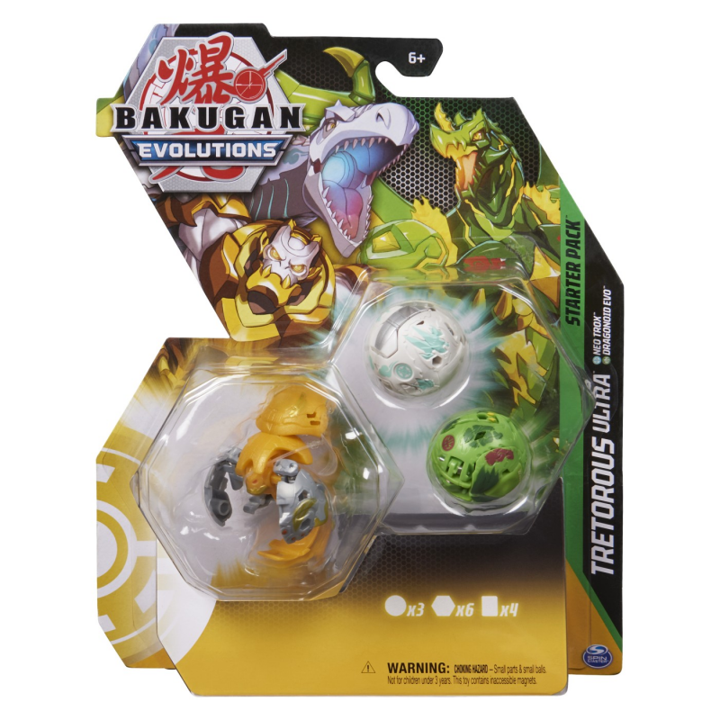 Bakugan pachet starter 3 bakugani s4 Tretorous Ultra, neo Trox si Dragonoid evo