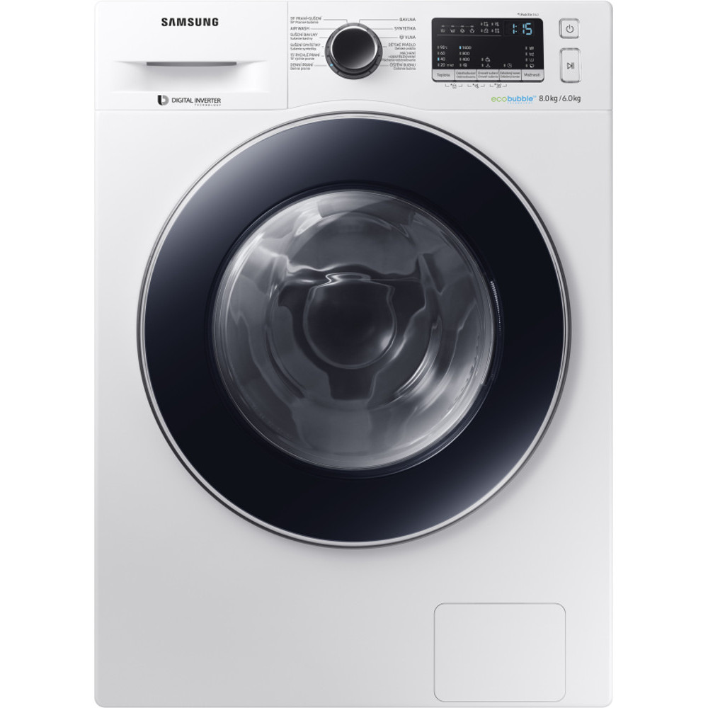 Masina de spalat rufe cu uscator Samsung WD80M4443JW/LE EcoBubble, 8/6 kg, 1400 RPM, Clasa A