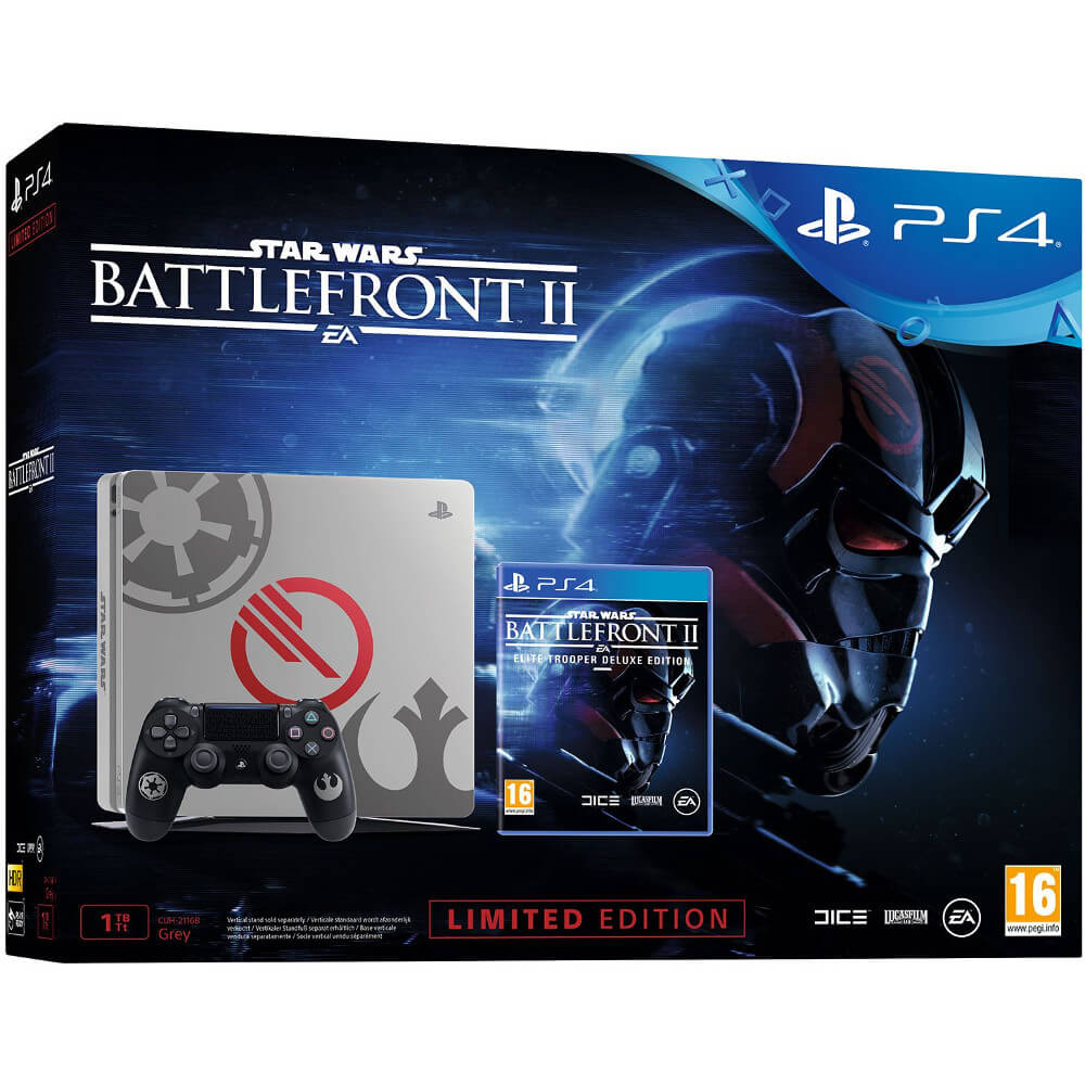 Consola Sony PS4 Slim (PlayStation 4),&nbsp;1 TB, Limited Edition + Star Wars Battlefront II Elite Trooper Deluxe Edition
