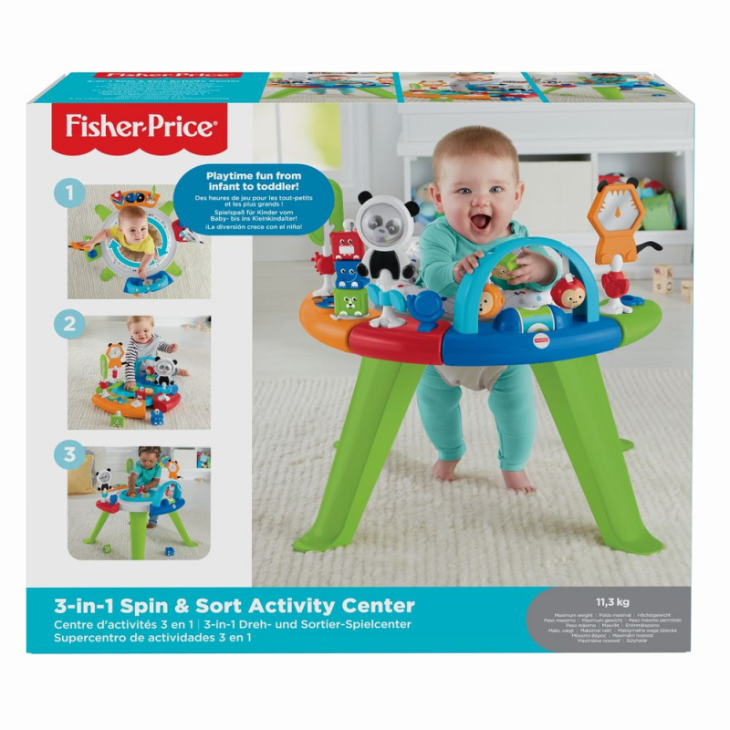 Centru de activitati 3 in 1 cu scaun rotativ Fisher Price