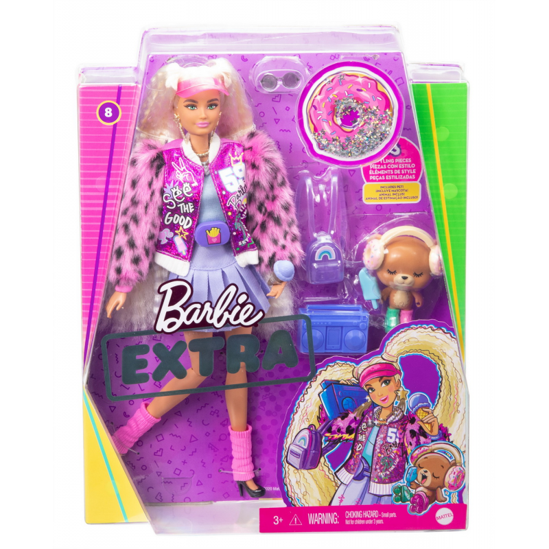 Papusa Barbie extra style blonda cu codite