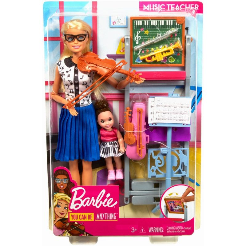 Barbie cariere set mobilier cu papusa profesoara de muzica