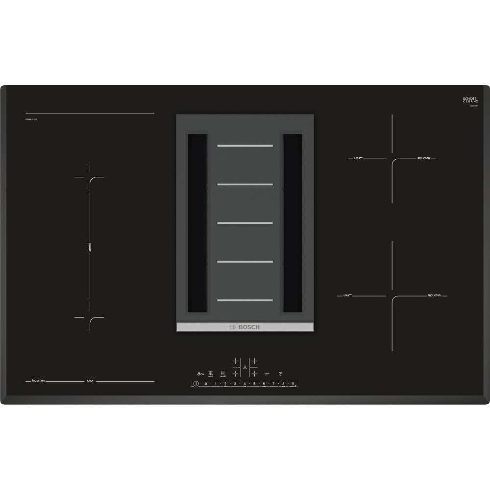 Plita incorporabila cu hota Bosch PVS851F21E, Inductie, 4 zone de gatit