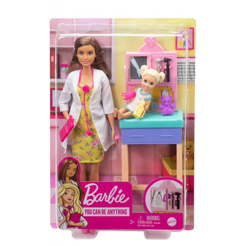 if you can dream it you can do it Set Barbie You Can Be Anything, Papusa Doctor Pediatru, Satena