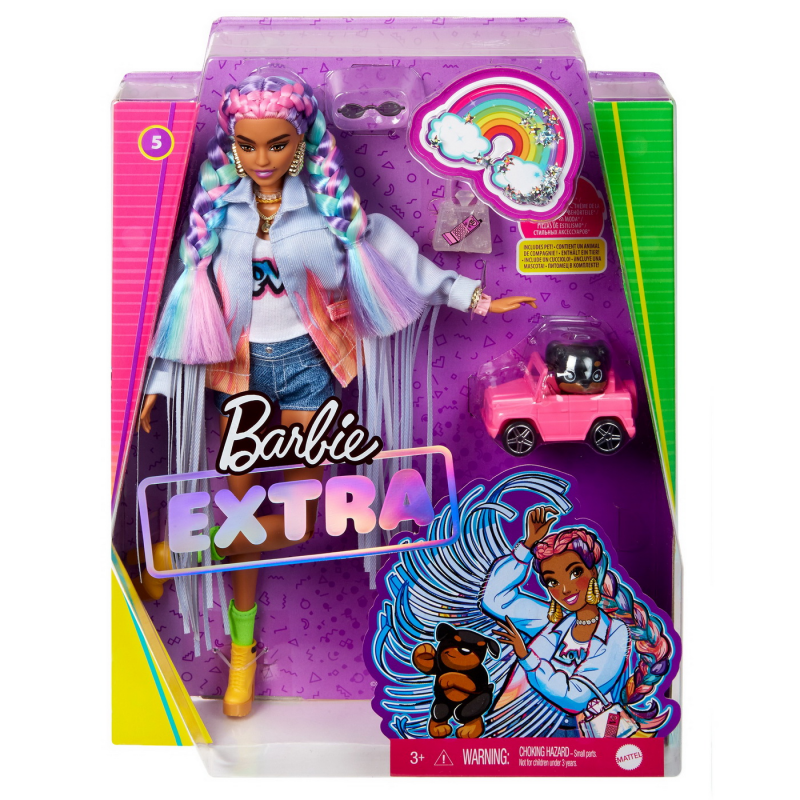 Papusa Barbie Extra Style, Codite Curcubeu