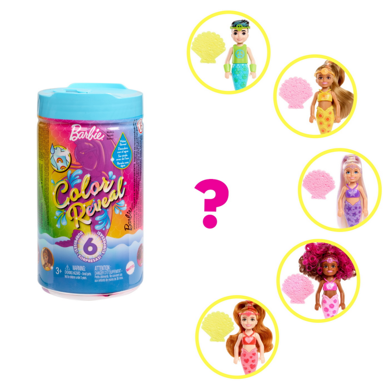 Barbie papusa Chelsea descopera culoarea sirenele curcubeu