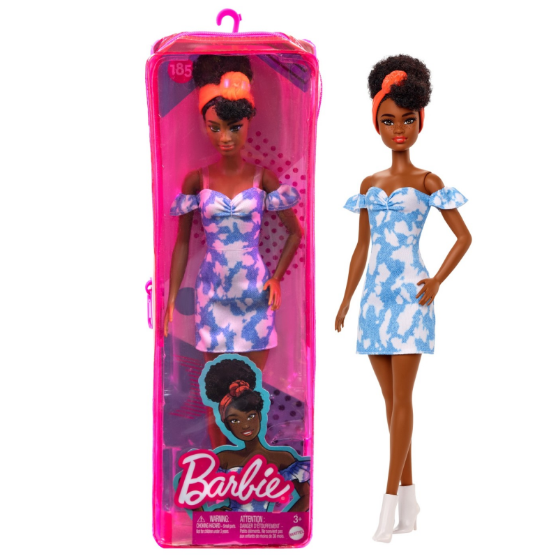 Papusa Barbie Fashionistas - Bruneta cu rochita albastra