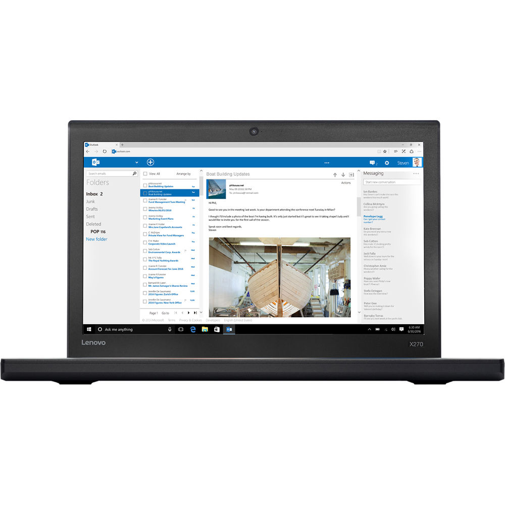 Laptop Lenovo ThinkPad X270, Intel Core i7-7500U, 8GB DDR4, SSD 256GB, Intel HD Graphics, Windows 10 Pro