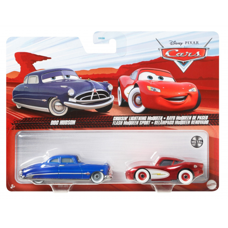 Cars 3 set 2 masinute metalice Dog Hudson si Fulger Mcqueen