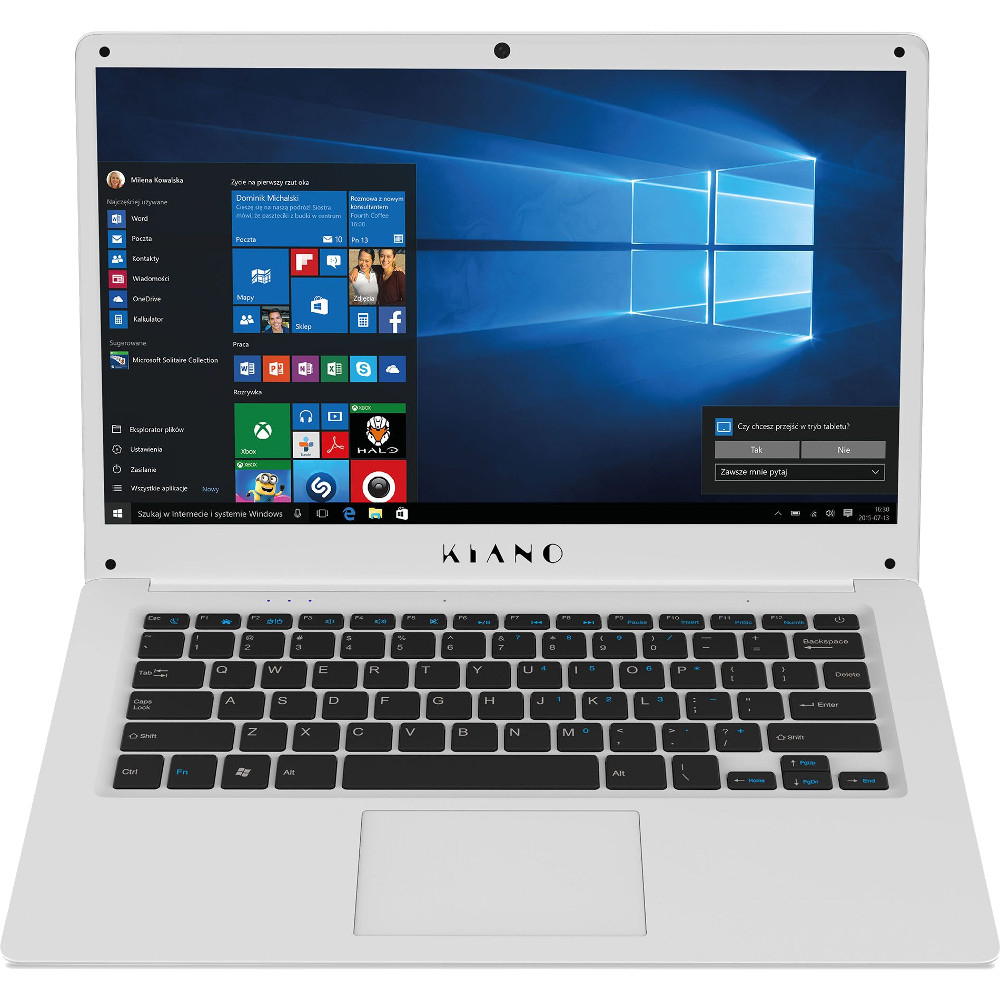 Laptop ultraportabil Kiano SlimNote 14.2, Intel Atom Z8350, 2GB DDR3, eMMC 32GB, Windows 10 Home