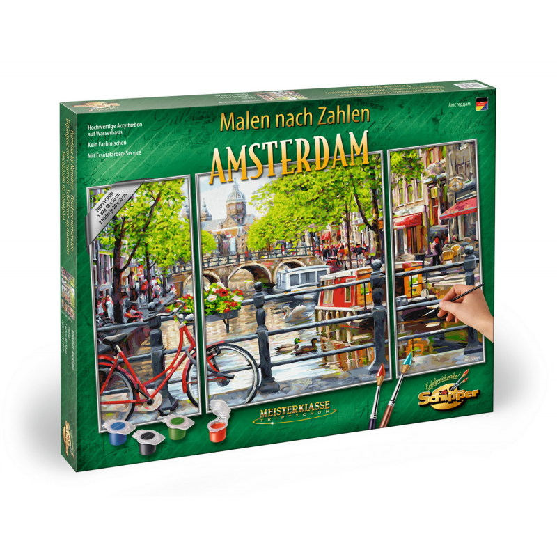 Kit pictura pe numere Schipper Amsterdam Olanda, 3 tablouri