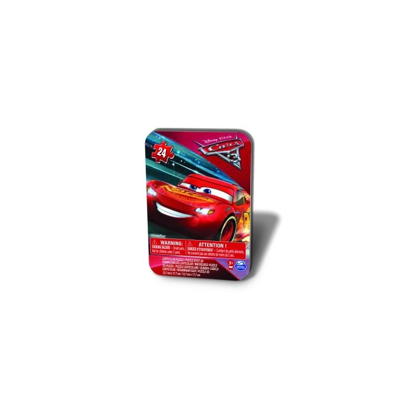 Puzzle Cars 3 in cutie de metal 24 de piese