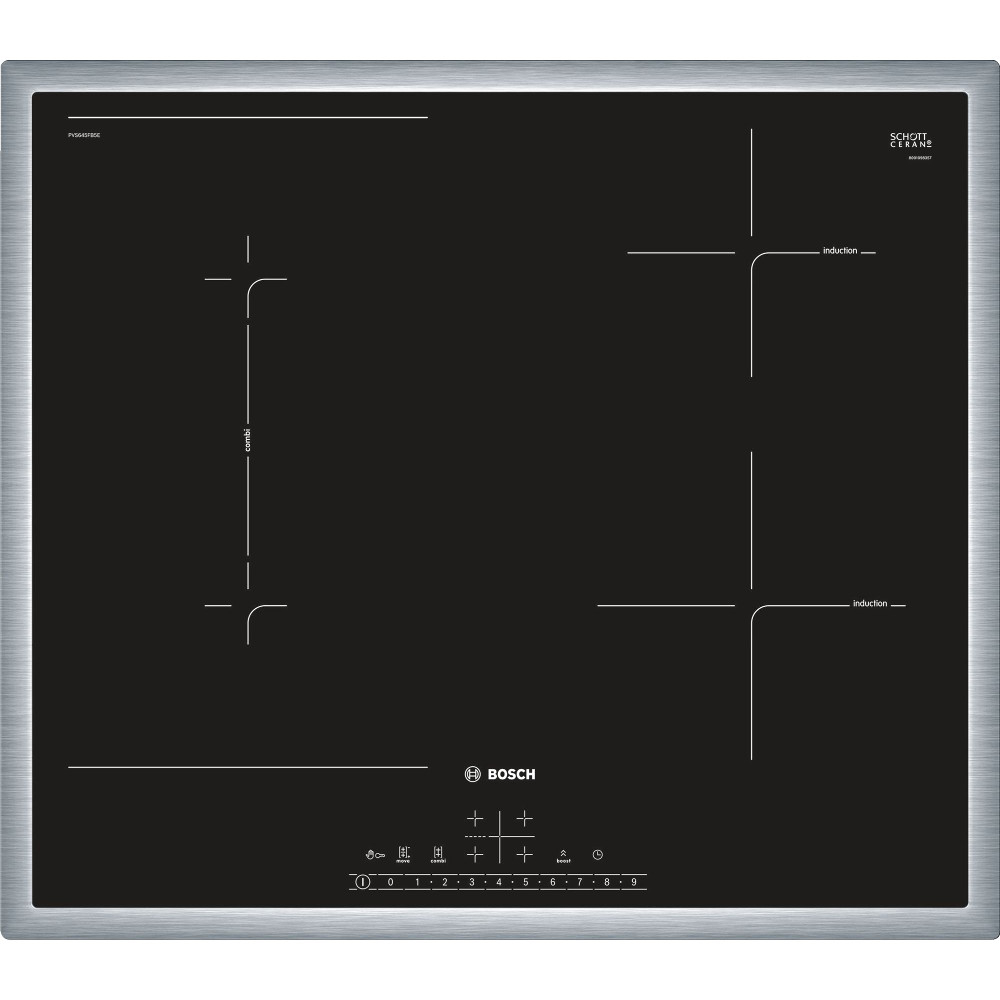 Plita incorporabila Bosch PVS645FB5E, Inductie, 4 zone de gatit