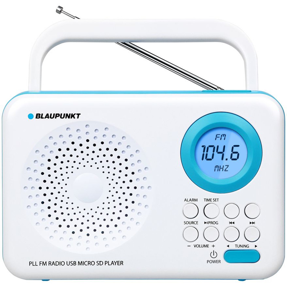 Radio portabil Blaupunkt PP12WH, SD, USB, AUX, Alb