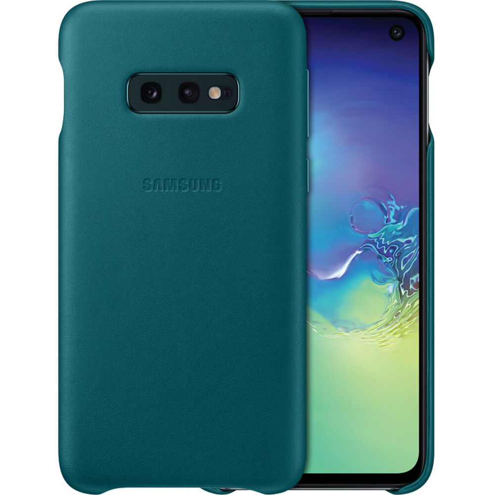 Carcasa de protectie Samsung Leather pentru Galaxy S10e, Verde