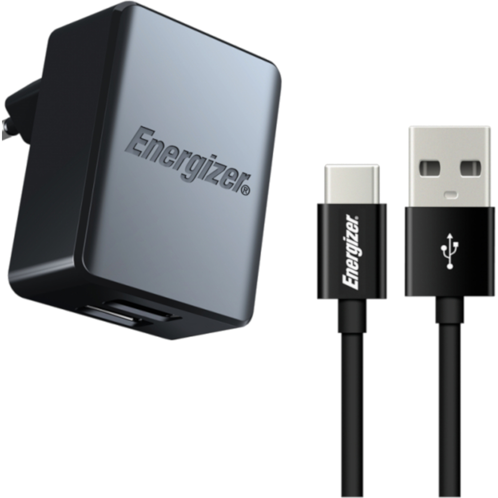 Incarcator retea Energizer ACA2CEUUC23, 2x USB, Type-C, Negru