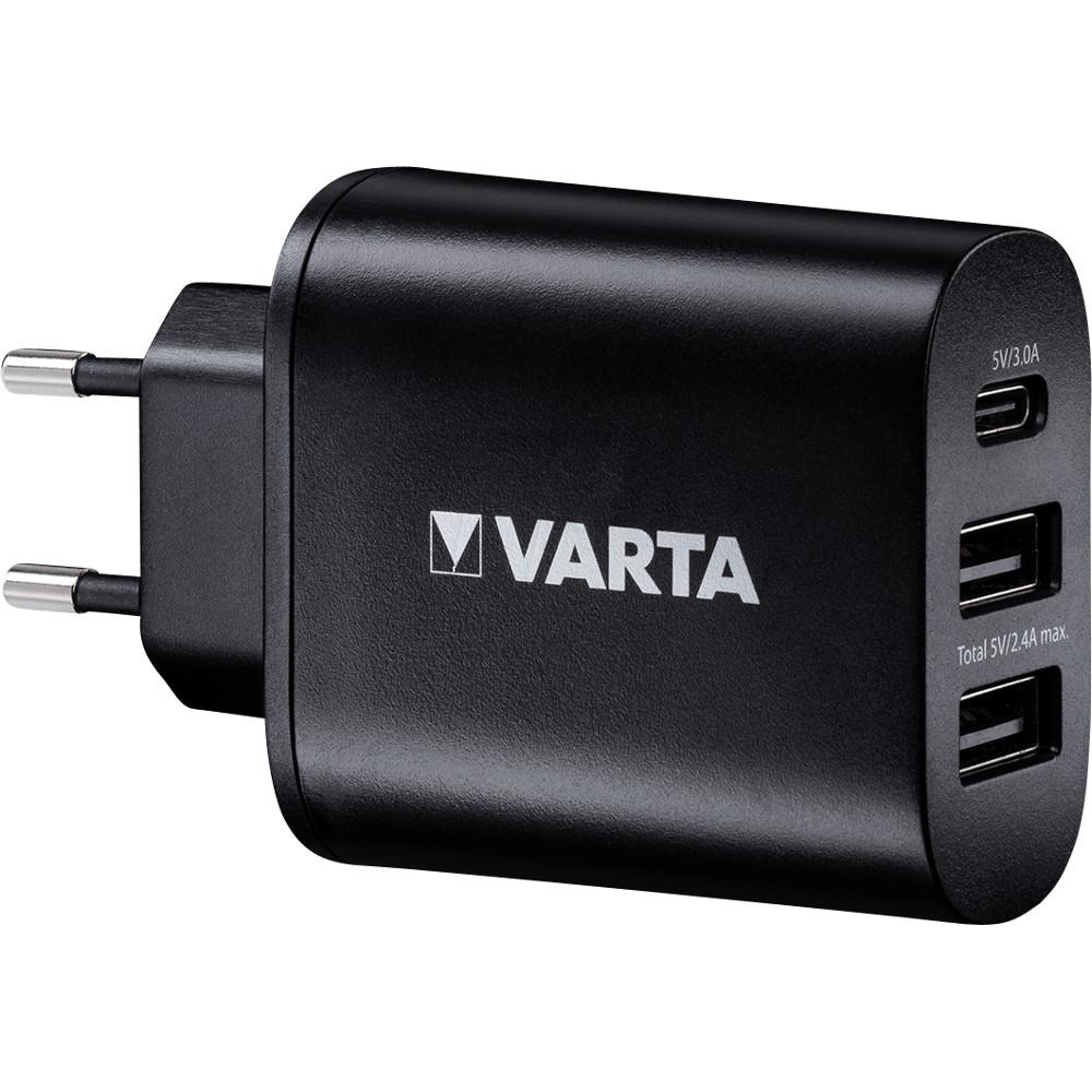 Incarcator de retea Varta, 5 V, 5400 mA, 2 x USB A, 1 x USB-C