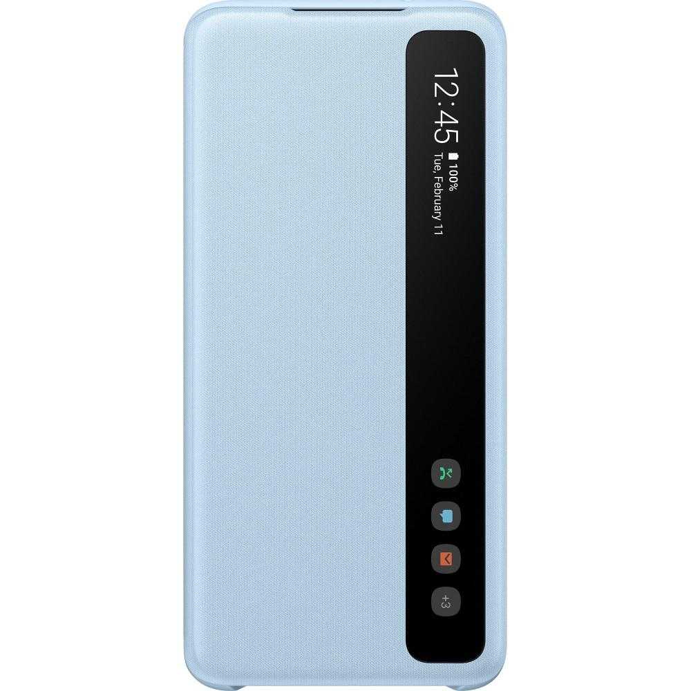 Husa de protectie Samsung Clear View Cover pentru Galaxy S20, Sky Blue