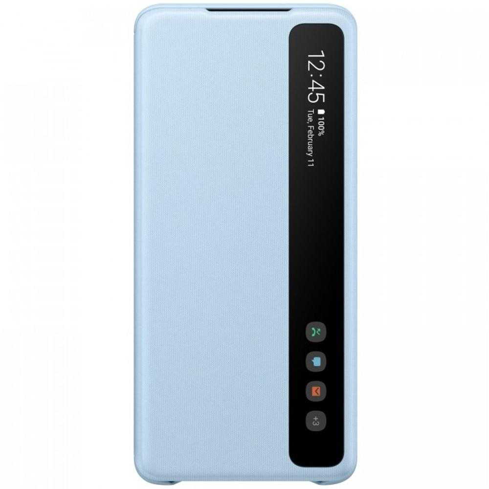 Husa de protectie Samsung Clear View Cover pentru Galaxy S20+, Sky Blue