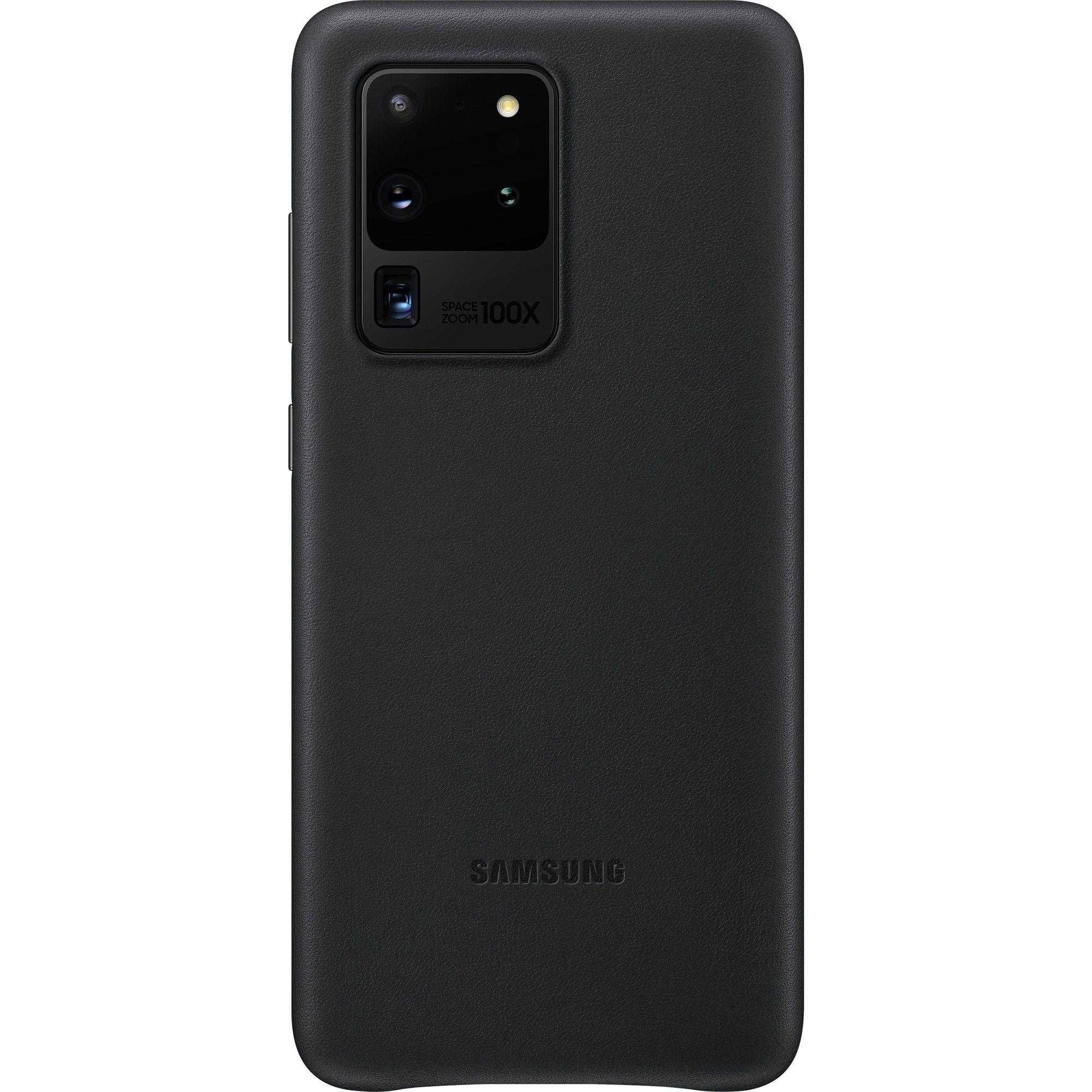 Husa de protectie Samsung Leather Cover pentru Galaxy S20 Ultra, Negru