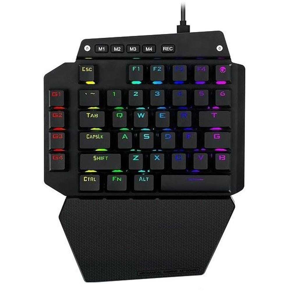 Tastatura gaming one-hand Redragon Ida, Iluminare RGB, Negru