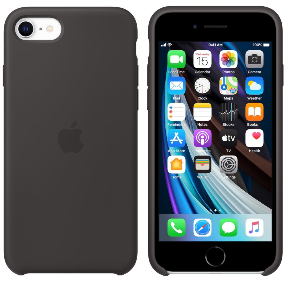 Husa de protectie Apple Silicone pentru iPhone SE (2020), Negru