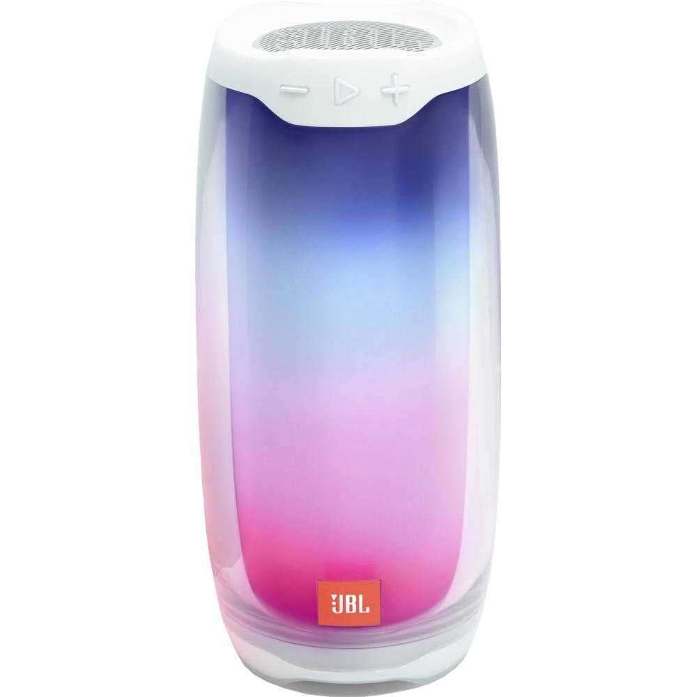 Boxa portabila JBL Pulse 4, 360 LED, PartyBoost, Bluetooth, Alb