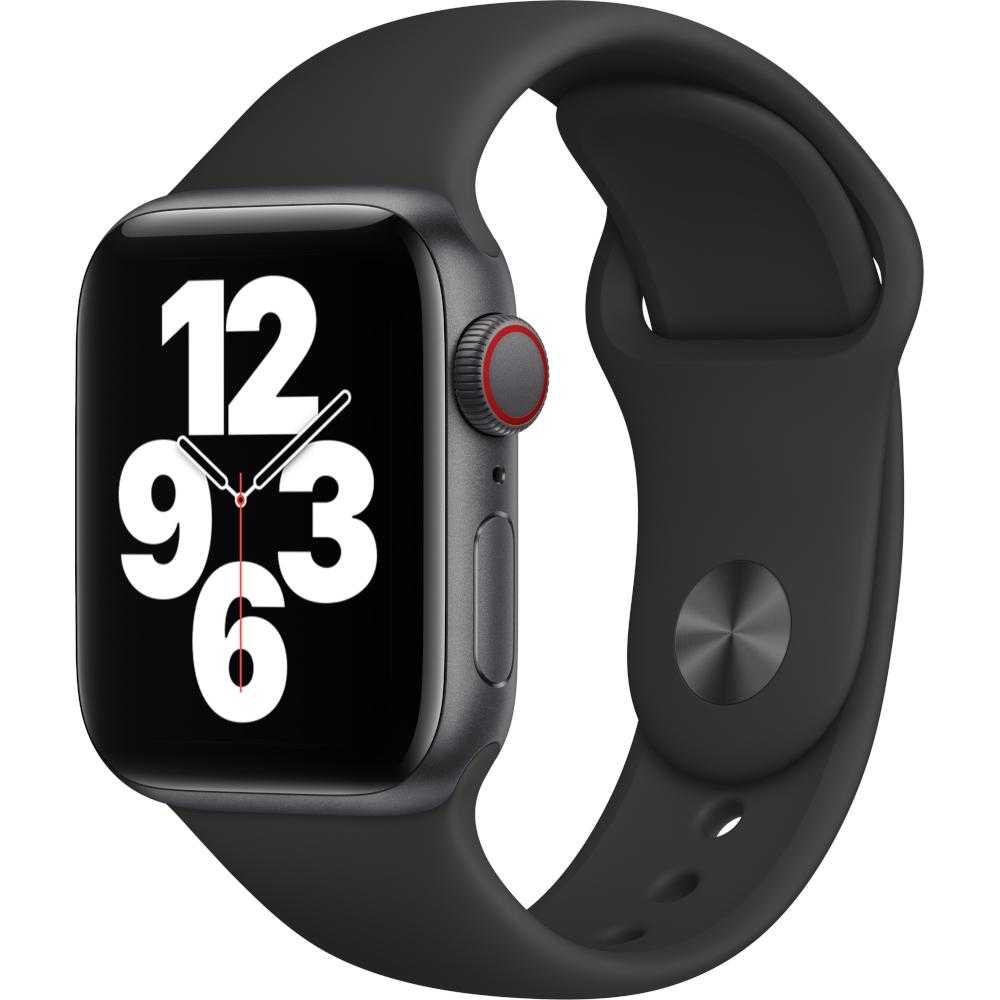 Apple Watch Series SE GPS + Cellular, 40mm, Space Gray, Aluminium Case, Black Sport Band