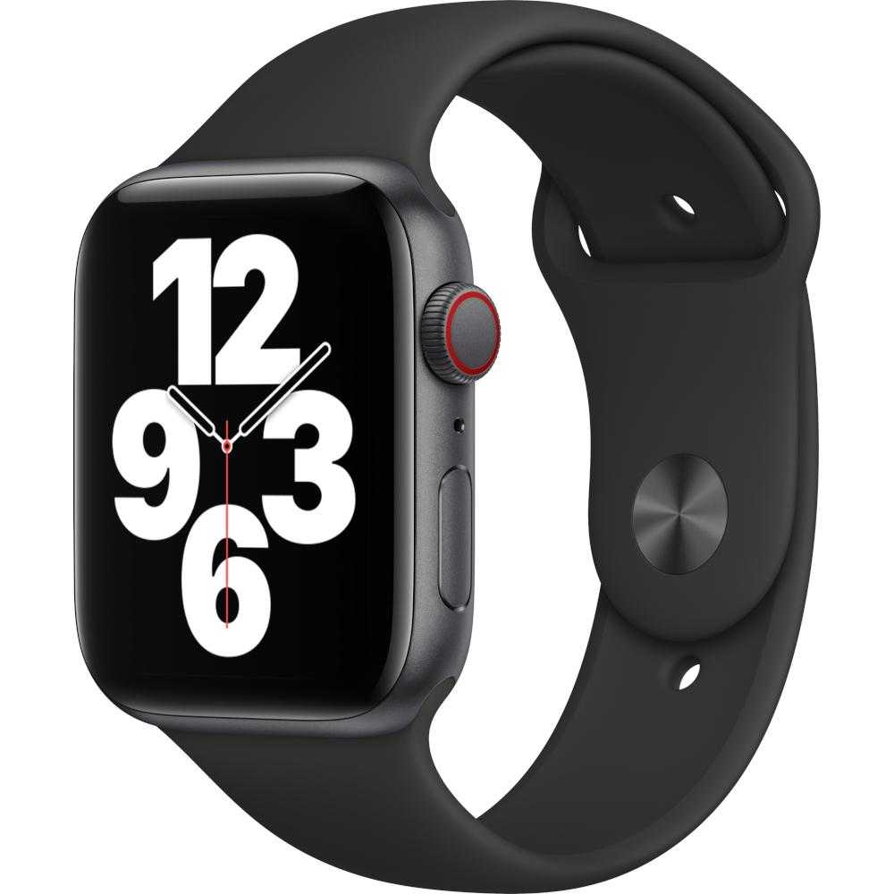 Apple Watch Series SE GPS + Cellular, 44mm, Space Gray, Aluminium Case, Black Sport Band