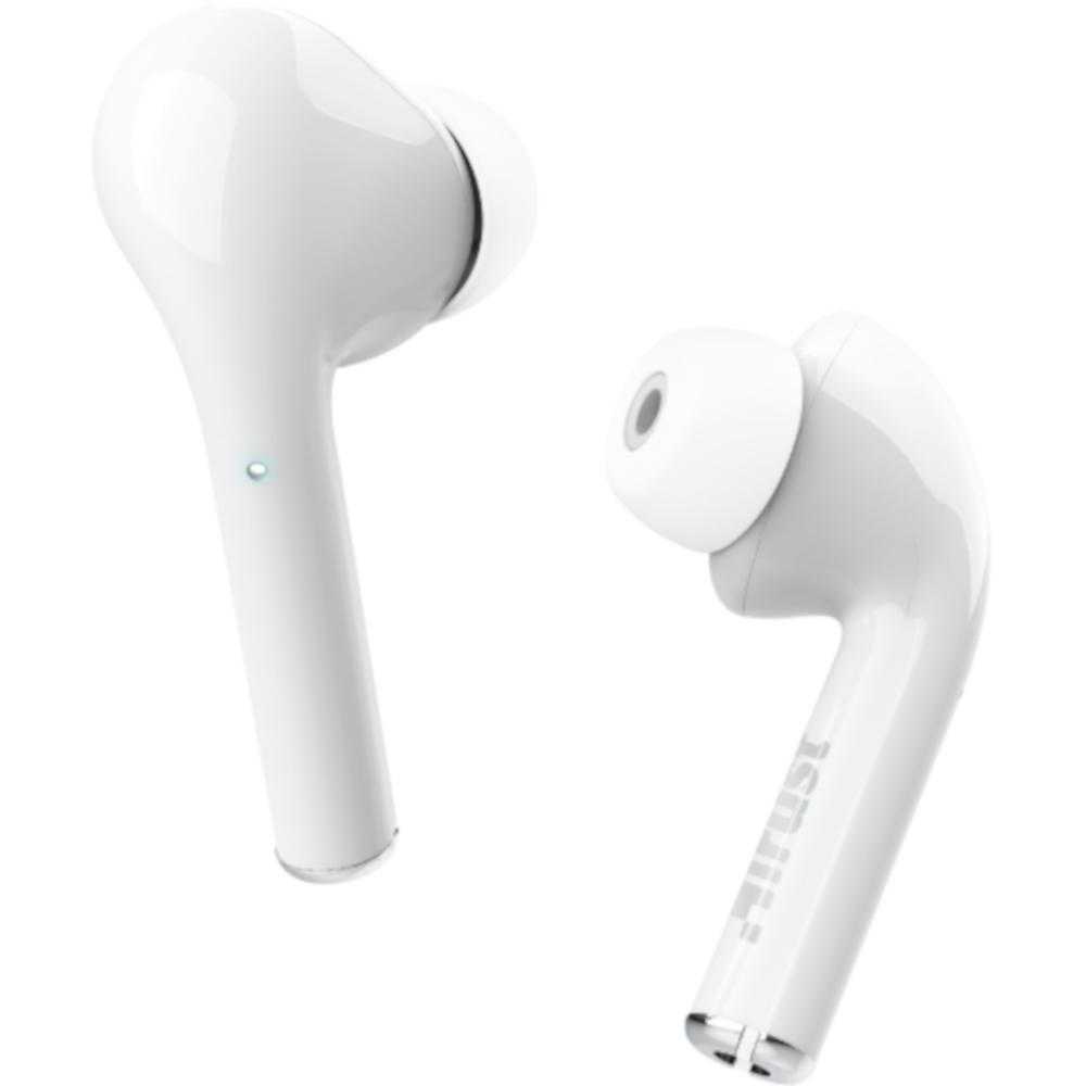 Casti True Wireless Trust Nika Touch, Bluetooth, Alb