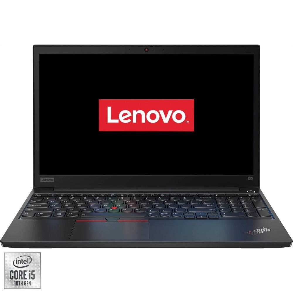 Laptop Lenovo ThinkPad E15, Intel® Core™ i5-10210U, 8GB DDR4, HDD 1TB, AMD Radeon™ RX 640 2GB, Free DOS