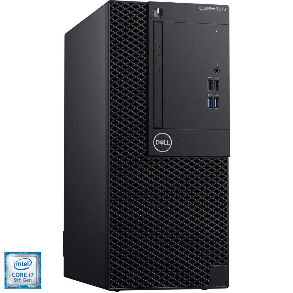 Sistem Desktop PC Dell OptiPlex 3070 MT, Intel® Core™ i7-9700, 8GB DDR4, SSD 512GB, Intel® UHD Graphics, Windows 10 Pro