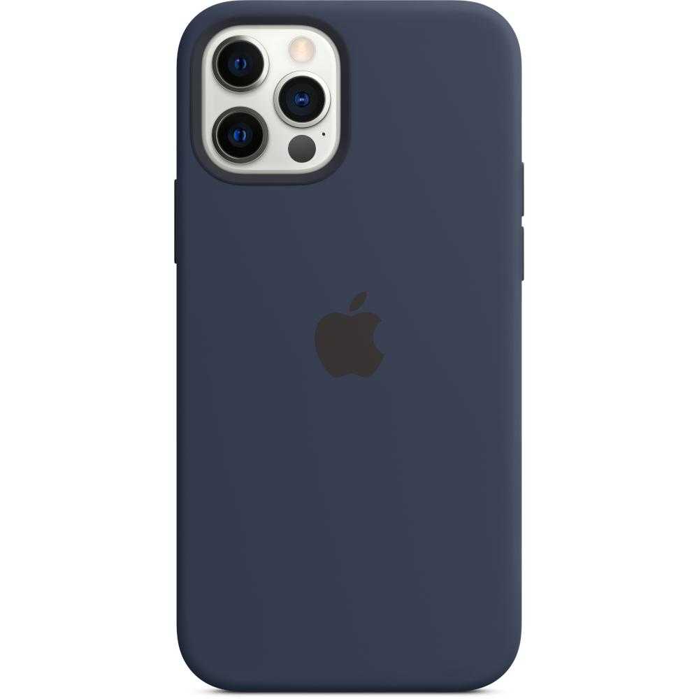 Husa de protectie Apple Silicone pentru iPhone 12/12 Pro, MagSafe, Deep Navy