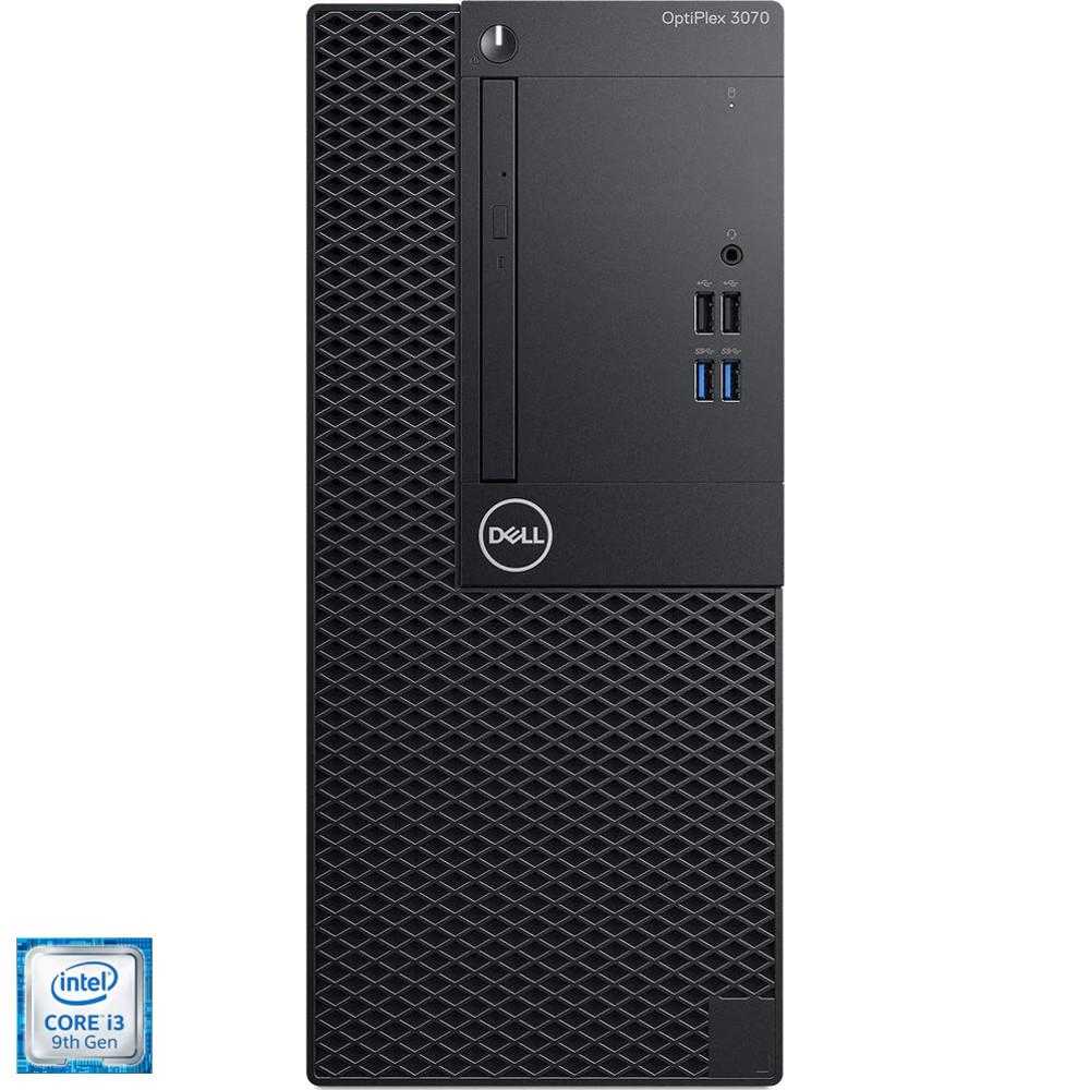 Sistem Desktop PC Dell OptiPlex 3070 MT, Intel® Core™ i3-9100, 8GB DDR4, SSD 256GB, Intel® UHD Graphics, Windows 10 Pro