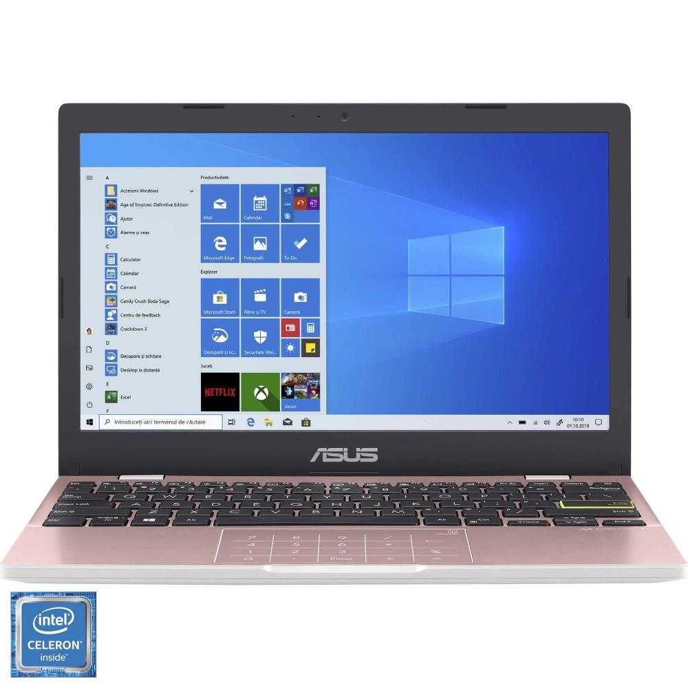 Laptop ultraportabil Asus E210MA-GJ002TS, Intel&#174; Celeron&#174; N4020, 4GB DDR4, eMMC 64GB, Intel&#174; UHD Graphics, Windows 10 Home S, Rose Gold
