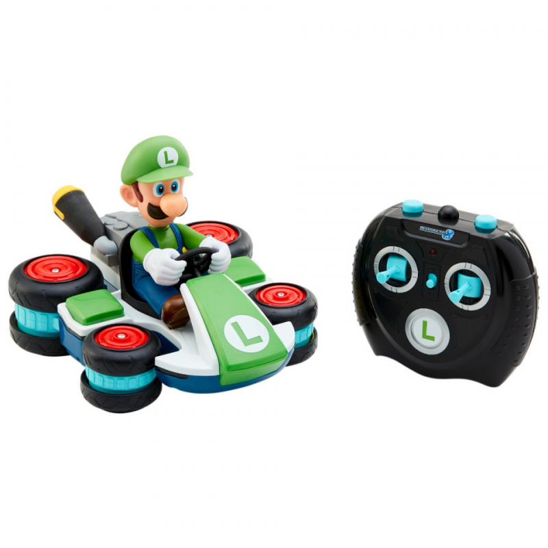 Mini masinuta cu telecomanda si figurina Luigi, Nintendo Mario