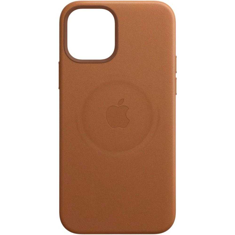 Husa de protectie Apple Leather pentru iPhone 12/12 Pro, MagSafe, Saddle Brown