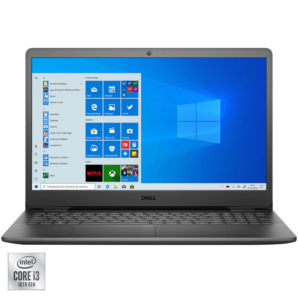 Laptop Dell Inspiron 3501, Intel&#174; Core&trade; i3-1005G1, 4GB DDR4, SSD 128GB, Intel&#174; UHD Graphics, Windows 10 Home