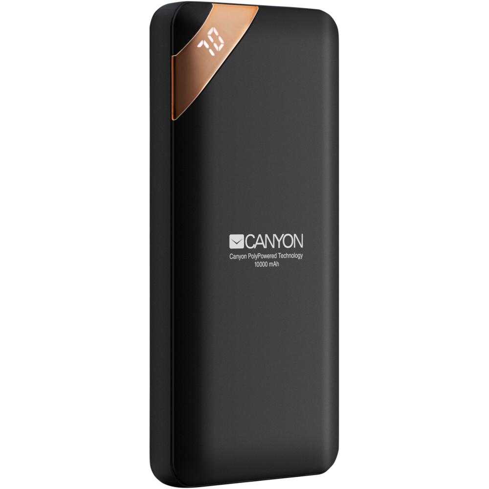 Acumulator extern Canyon PB-102, 10000mah, Type-C, Negru