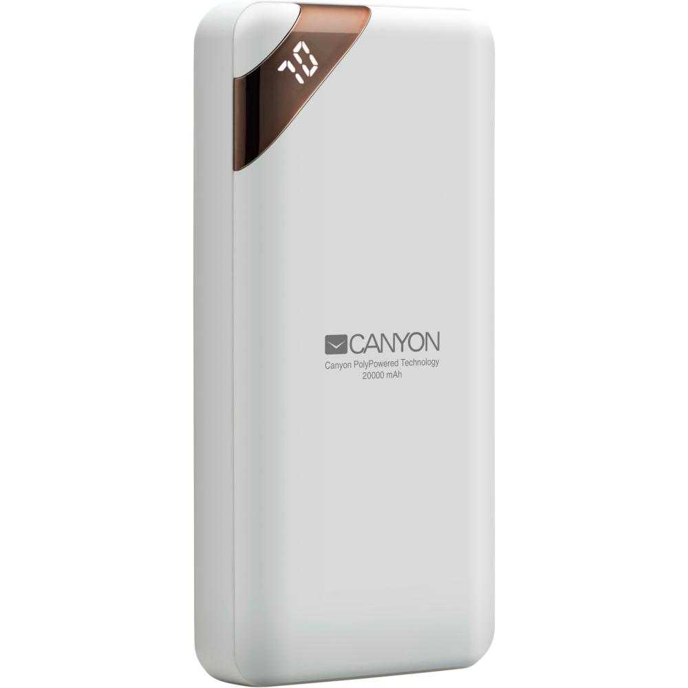 Acumulator extern Canyon PB-202, 20000mah, Type-C, Alb