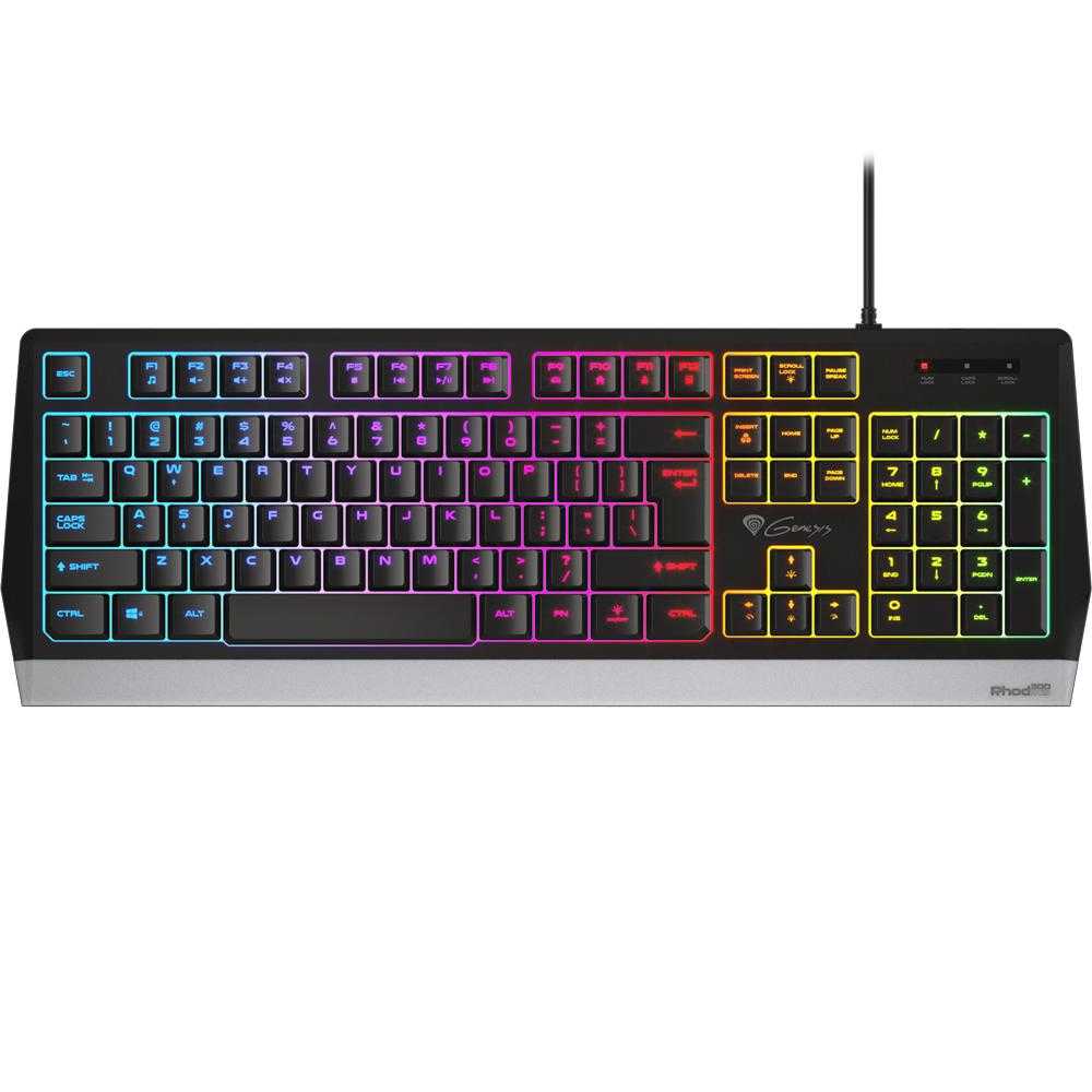 Tastatura gaming Genesis Rhod 300, Iluminare RGB, Negru