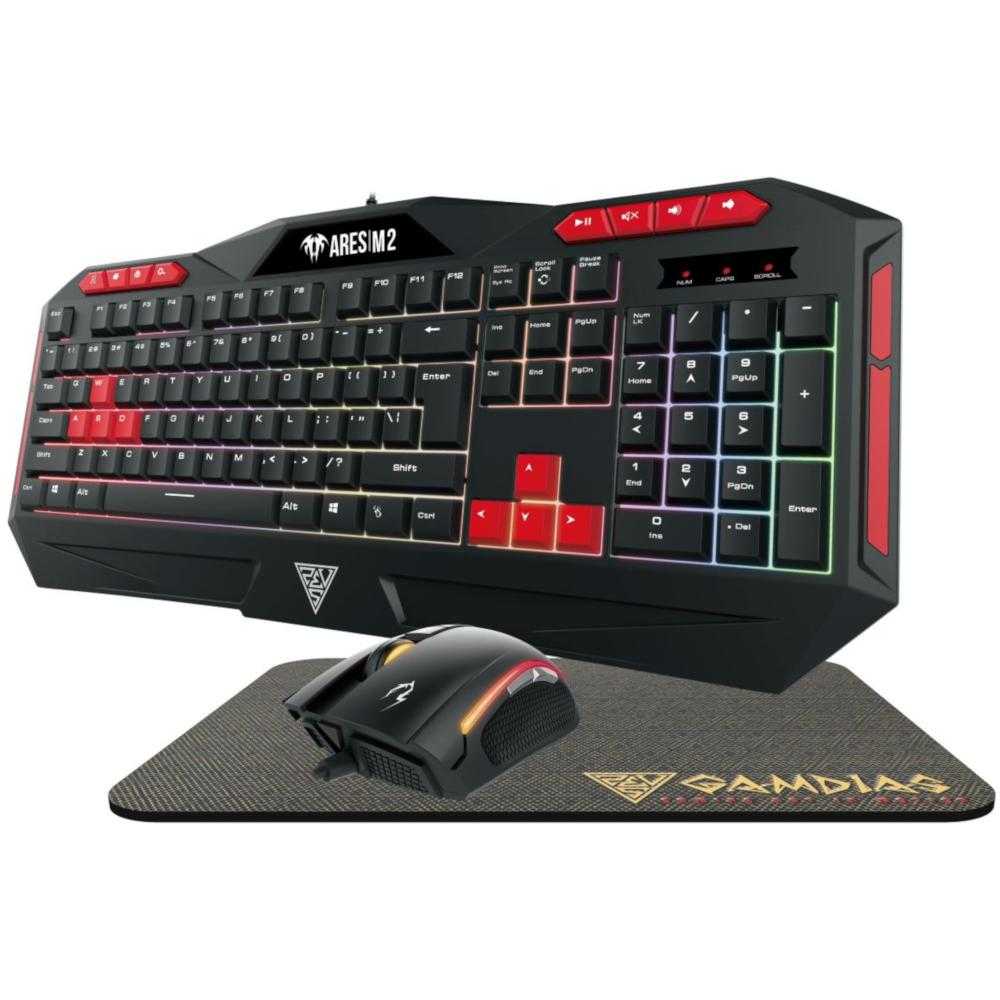 Kit tastatura + mouse Gamdias Ares M2, Negru