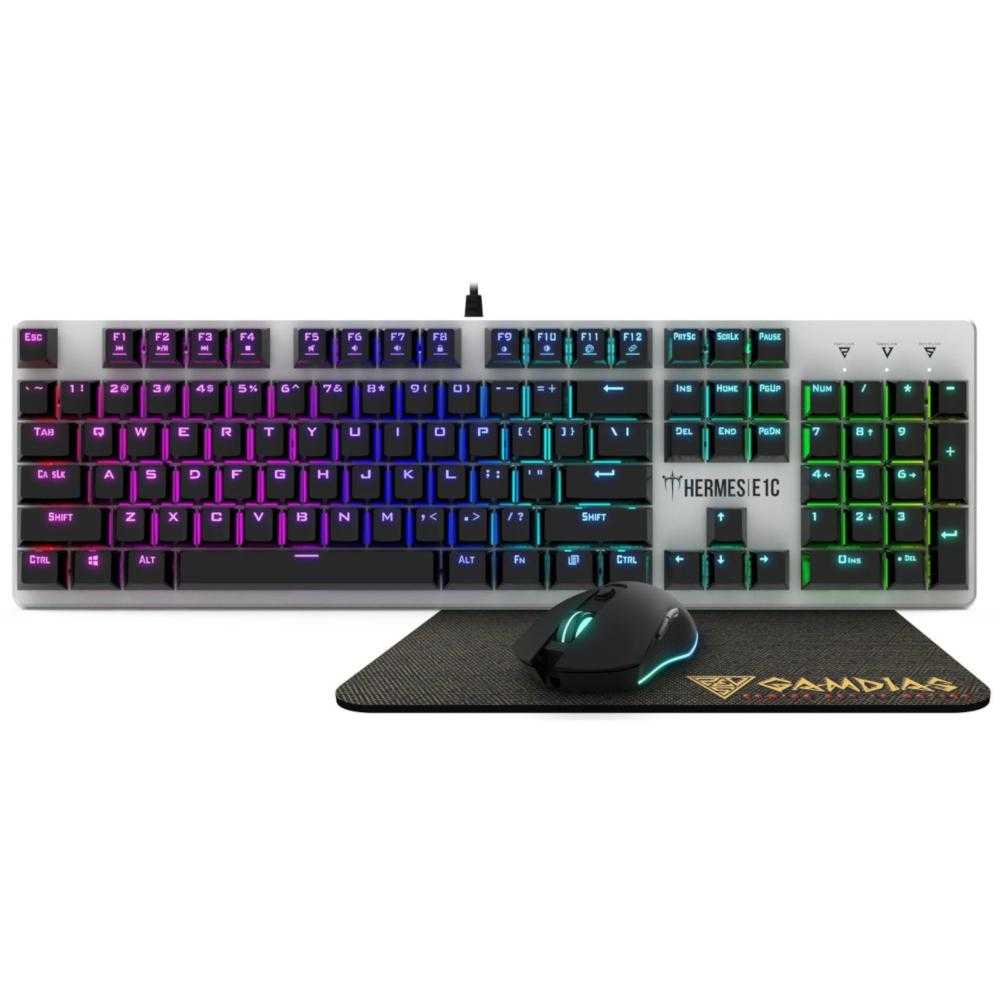 Kit tastatura + mouse Gamdias Hermes E1C, Negru