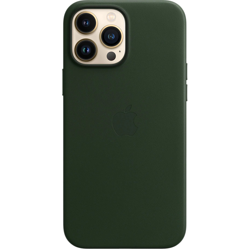 Husa de protectie Apple Leather Case with MagSafe pentru iPhone 13 Pro Max, Sequoia Green