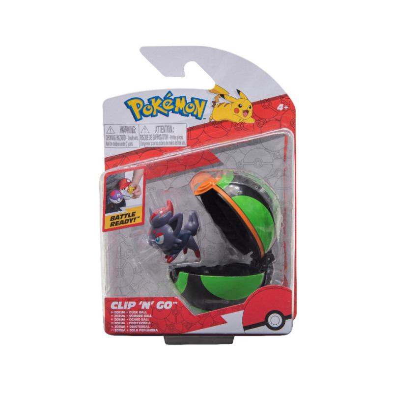 Figurina Clip\' N\' Go Pokemon, model Zorua si Dusk Ball