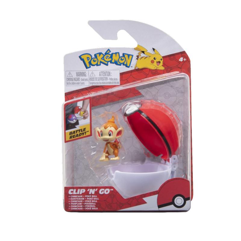 Figurina Clip\' N\' Go Pokemon, model Chimchar si Poke Ball